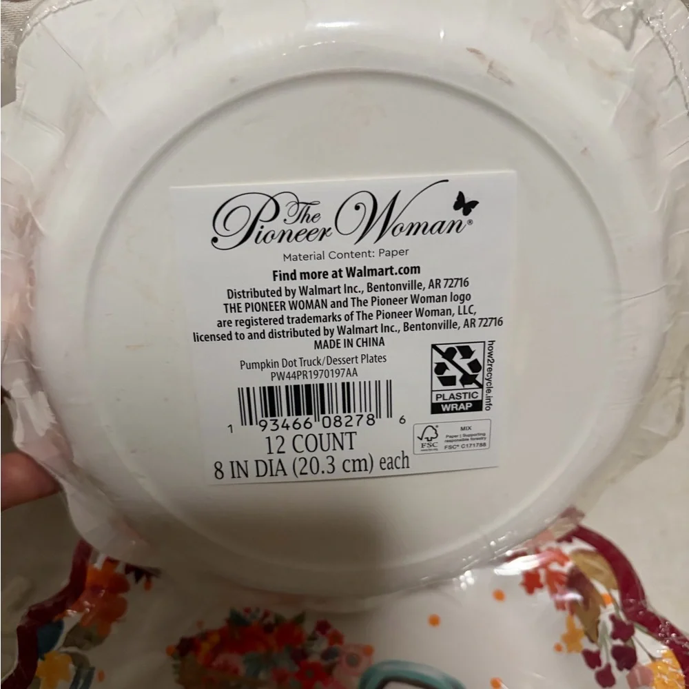 Festive Pumpkin and Dog Truck Plates by Pioneer Woman. 11.5 - 10.5 - 8 inches